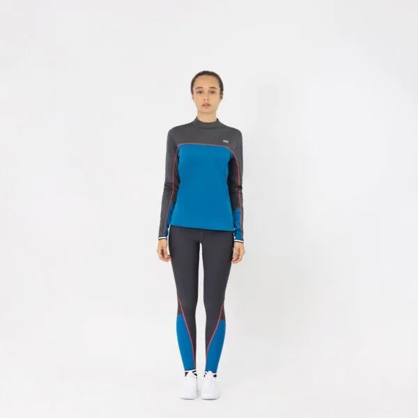 TAO Sportswear TAO Sportswear Atmungsaktives Damen Langarm Laufshirt GAIA mit Stehkragen, Blau, – Produktbild 2 von 3