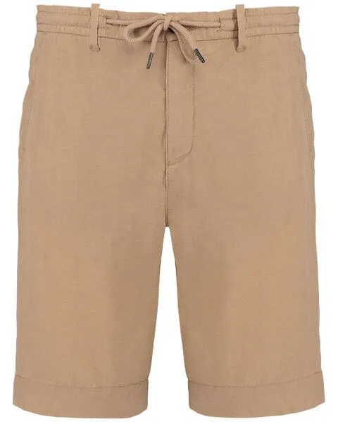 YTWOO YTWOO Herren Bermuda-Shorts Straight Fit aus nachhaltigen Lyocellfasern und Leinen, Beige, – Produktbild 3 von 4