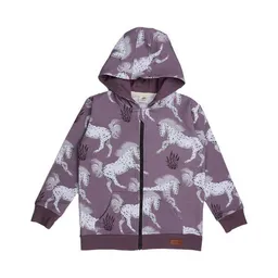 Walkiddy Baby Sweatjacke – Lila mit Pferdemotiven, Kapuze & Reißverschluss, weich & bequem | von Walkiddy – Produktbild 1 von 1