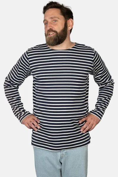 Hanseheld Hanseheld Streifenshirt Herren Petrol-Natur Langarm GOTS Organic, Marine-natur, – Produktbild 4 von 4