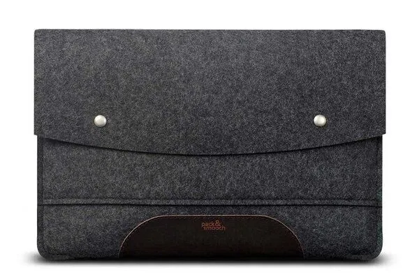 Pack & Smooch Pack & Smooch iPad Pro / Air 11", iPad Air 10.9" Merino Wollfilz Hülle Hampshire, Anthrazit-dunkelbraun, – Produktbild 2 von 8