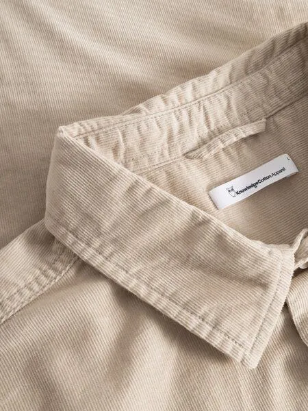 KnowledgeCotton Apparel KnowledgeCotton Apparel Cord Hemd - Baby cord custom fit shirt - aus Bio-Baumwolle, Beige (light-feathery-gray), – Produktbild 3 von 4