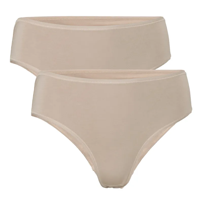 Living Crafts Living Crafts - Damen Slip, 2er-Pack (95% Bio-Baumwolle; 5% Elasthan), Beige, – Produktbild 1 von 3