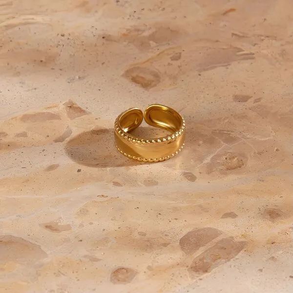 ELEKTROPULLI Größenverstellbarer BOLD TRIPLE Ring ca. Ø 17 - 19mm von Elektropulli, Gold, – Produktbild 3 von 3