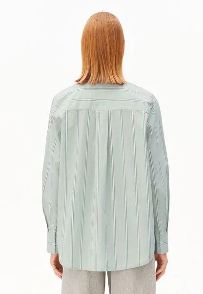 ARMEDANGELS ARMEDANGELS STRIPE LOOSE Damen Bluse aus Bio-Baumwolle, Foam-pool green, – Produktbild 2 von 4