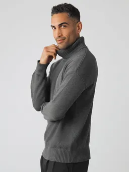 Honest Basics Honest Basics Herren vegan Rollkragenpullover Chunky Schiefergrau – Produktbild 1 von 1