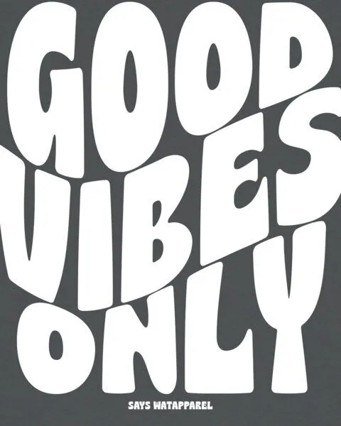 watapparel watapparel T-Shirt Frauen Good vibes only, Anthracite, – Produktbild 3 von 3
