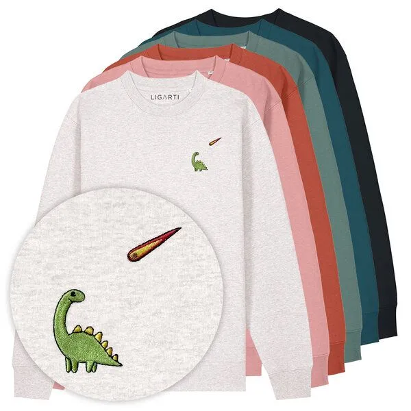 LIGARTI Bestickter Pullover – Charlie der Dino – LIGARTI Tiermanufaktur, Schwarz, – Produktbild 2 von 3