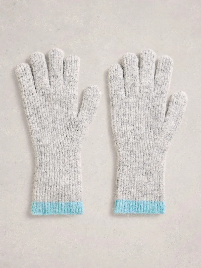 White Stuff Strickhandschuhe Colour-Block - Einheitsgröße, Blau multi, – Produktbild 1 von 3