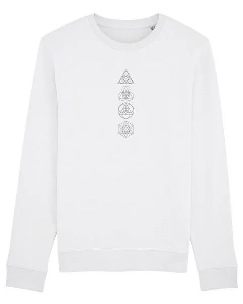 Human Family Human Family Bio Unisex Rundhals-Sweatshirt - "Araise - Geometric Line", Weiss, – Produktbild 1 von 4