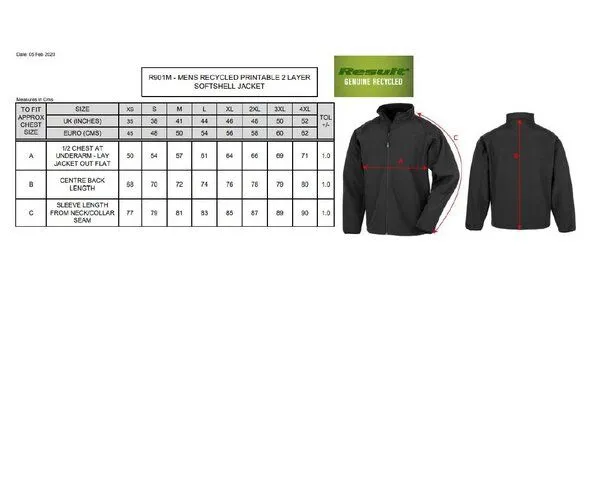 Result Genuine Recycled Result Genuine Recycled Herren Atmungsaktive Softshell-Jacke mit Stehkragen, Rot, – Produktbild 1 von 3