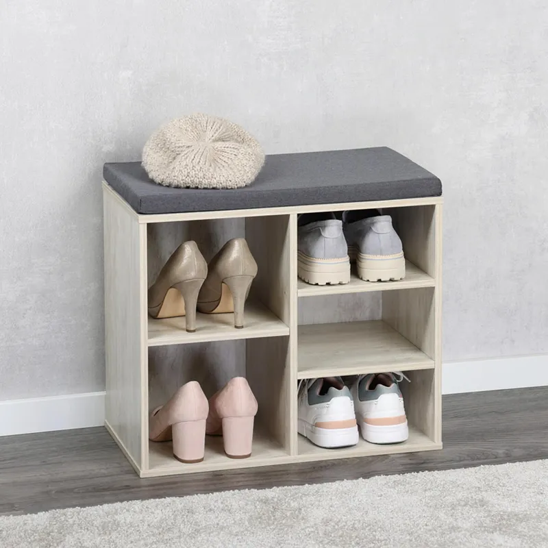 Kesper Schuhschrank mit Sitzkissen, 5 Fächer, Beige, – Produktbild 2 von 4