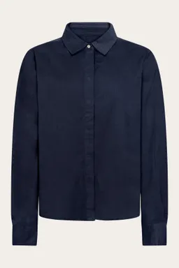 KnowledgeCotton Apparel KnowledgeCotton Apparel Damen vegan Hemd Damen Corduroy Total Eclipse Navy – Produktbild 1 von 1