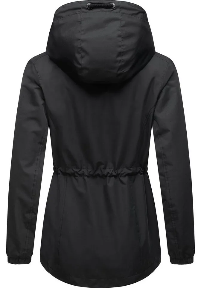ragwear ragwear Outdoorjacke Dankka Tech Stylische Damen Übergangsjacke aus wasserdichtem Material, Schwarz, – Produktbild 4 von 5