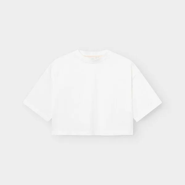 Dedicated DEDICATED Damen T-Shirt - Ljusdal Cropped Boxy Tee, White, – Produktbild 2 von 2