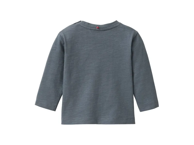 People Wear Organic People Wear Organic Langarm-Shirt schieferblau 74/80, Blau, – Produktbild 2 von 2