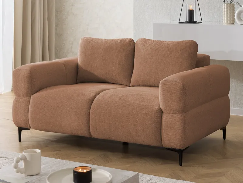 S-Style Möbel Polstergarnitur 3+2+1 Cardea in Bubble-Optik aus weichem Strukturstoff, mit Wellenfederung und hohem Sitzkomfort, Rot, – Produktbild 1 von 5