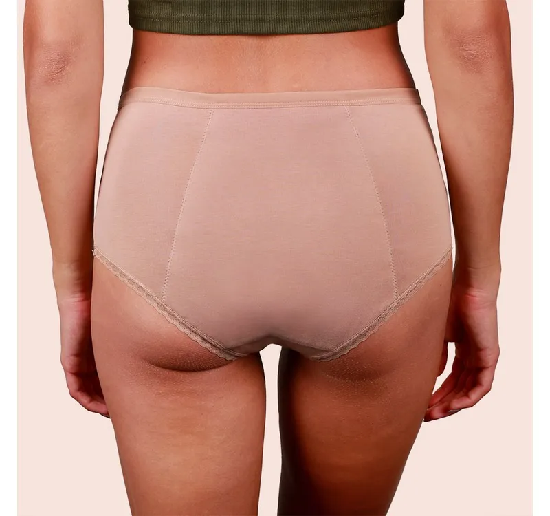Taynie Taynie Periodenslip Deluxe extra stark - Periodenunterwäsche starke Blutung - Damen (1-St., 1er-Pack) Auslaufsichere Periodenunterwäsche / Periodenslip aus Bio Baumwolle, Orange, – Produktbild 5 von 5