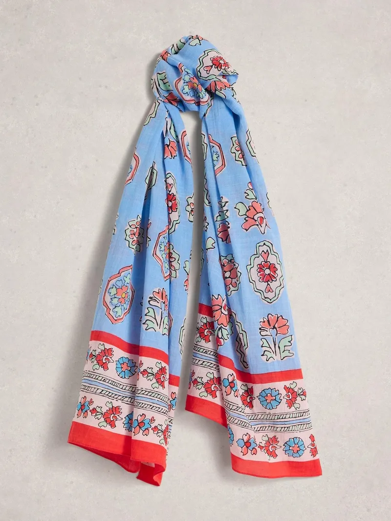 White Stuff Bedrucktes Halstuch Callie - Einheitsgröße, Blau print, – Produktbild 1 von 3