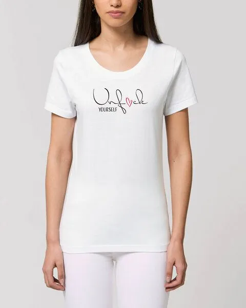 Human Family Human Family Bio Damen Statement T-Shirt "Unf*ck yourself" aus Bio-Baumwolle, Weiss, – Produktbild 3 von 3