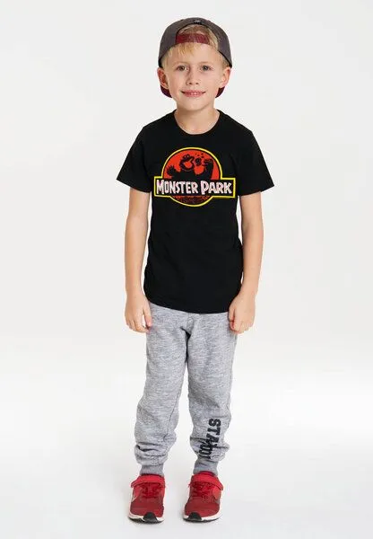 LOGOSH!RT LOGOSH!RT Sesamstrasse Krümelmonster Monster Park Bio T-Shirt Kinder, Schwarz, – Produktbild 2 von 4