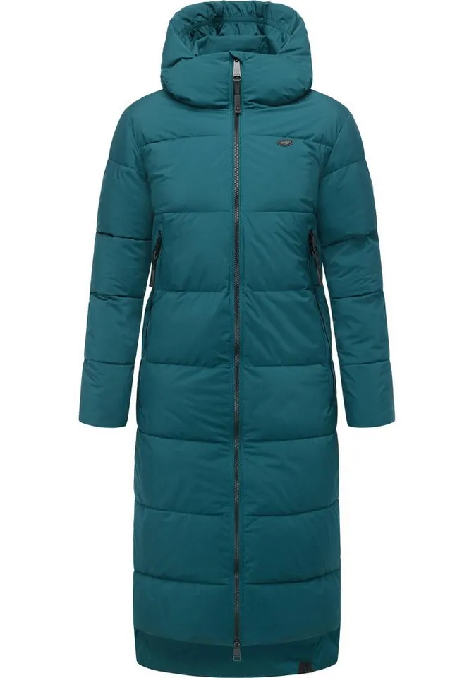ragwear ragwear Wintermantel Patrise Extralanger Damen Winter Steppmantel mit Gehschlitzen, Grün, – Produktbild 2 von 4