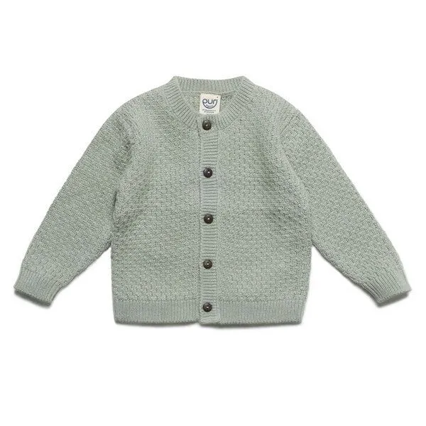 Puri Organic Puri Organic Baby Kinder Cardigan Moosstrick Baumwolle (Bio) Schurwolle, Thymian, – Produktbild 1 von 1