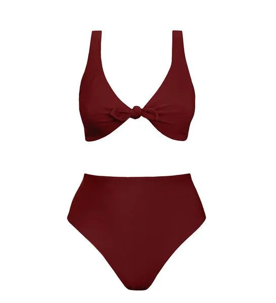 Anekdot Anekdot Bikini Set Line Top + Skyline High Slip, Merlot (red), – Produktbild 1 von 3