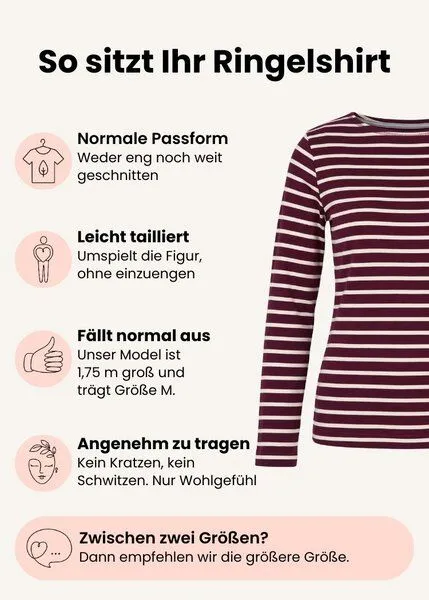 internaht Ringelshirt Damen aus Bio-Baumwolle, Petrol, – Produktbild 4 von 4