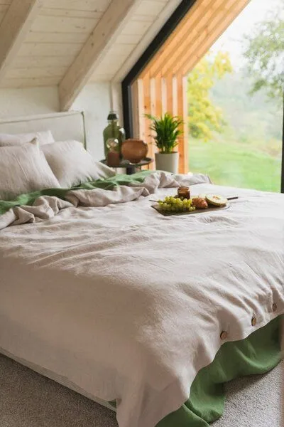 AmourLinen AmourLinen Bettwäsche-Set aus Leinen, Creme, – Produktbild 2 von 3