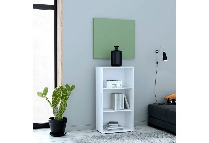 FORTE Regal Tempra, Mehrzweckregal schmal, Höhe 111,1cm, 2 Ablageböden, Breite 54 cm, Weiß, – Produktbild 1 von 4