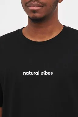 Natural Vibes T-Shirt Natural Vibes Bio GOTS | Natural Vibes Logo T-Shirt | Schwarzes T-Shirt | Herren Damen T-Shirt – Produktbild 1 von 1