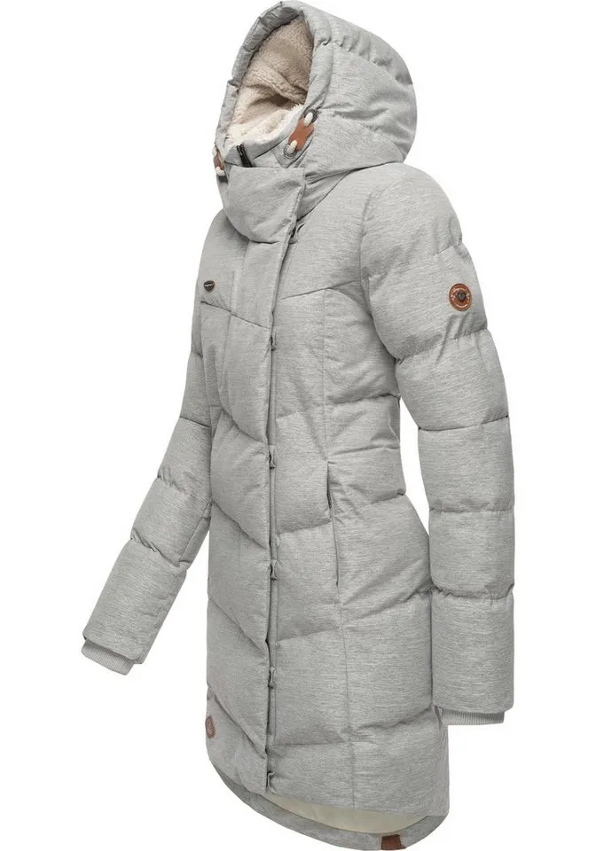 ragwear ragwear Wintermantel Pavla stylischer Winterparka mit Teddyfutter und Kapuze, Grau, – Produktbild 3 von 5