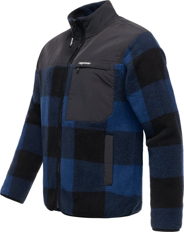 ragwear ragwear Plüschjacke Cherior Kuschelig weiche Herren Fleecejacke, Blau, – Produktbild 3 von 4