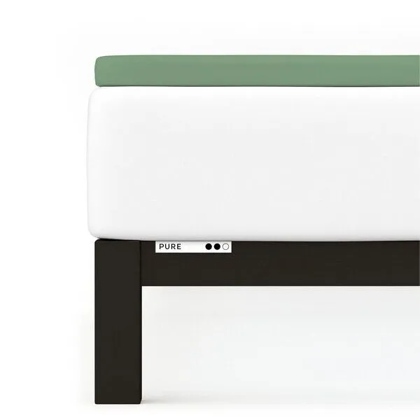 Schlafgut Schlafgut Topper Spannbettlaken Pure - 95% Biobaumwolle, 5% Elasthan - Matratzenhöhe bis 10cm, Green mid, – Produktbild 1 von 4