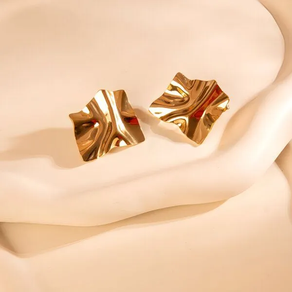 ELEKTROPULLI DIAGONAL Ohrringe Ohrstecker 28mm von Elektropulli, Gold, – Produktbild 2 von 2