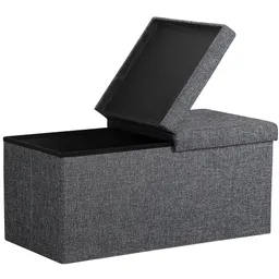 Casaria® Casaria Casaria Faltbare Sitztruhe mit klappbarem Deckel dunkelgrau - 80x40x40cm – Produktbild 1 von 1
