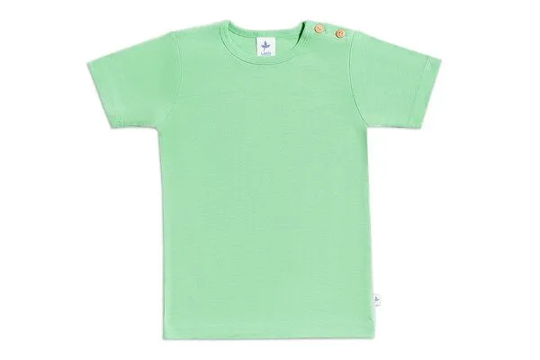 Leela Cotton Leela Cotton Kinder Kurzarmshirt Bio-Baumwolle, Mintgrün, – Produktbild 1 von 3