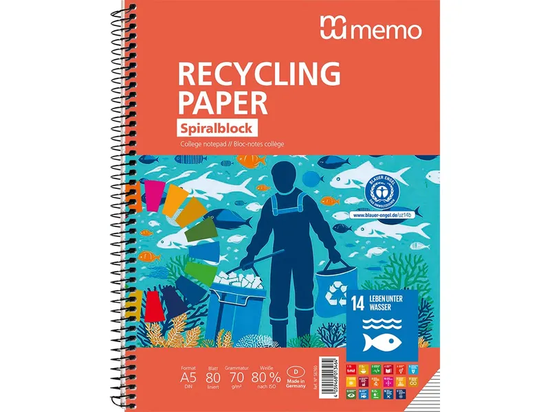 Memo memo Collegeblock DIN A5, liniert, 80 Blatt – Produktbild 1 von 1