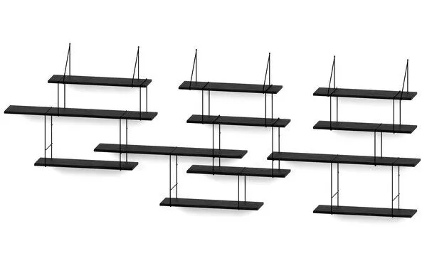 Hausen Hausen Wandregal LINK Trio shelf black / black, Black, – Produktbild 2 von 4