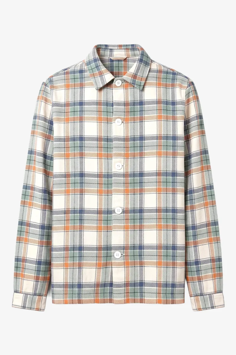 KnowledgeCotton Apparel KnowledgeCotton Apparel Herren vegan Overshirt Flannel Karo Mehrfarbig, Beige, – Produktbild 1 von 2