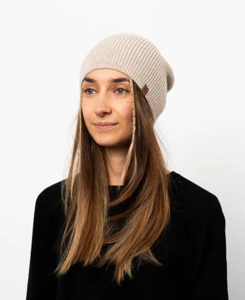 Kopyto Kopyto DEER - Mütze 100% RWS Merinowolle Mulesingfrei, leichte Beanie ohne Umschlag, Unisex, Beige, – Produktbild 1 von 3