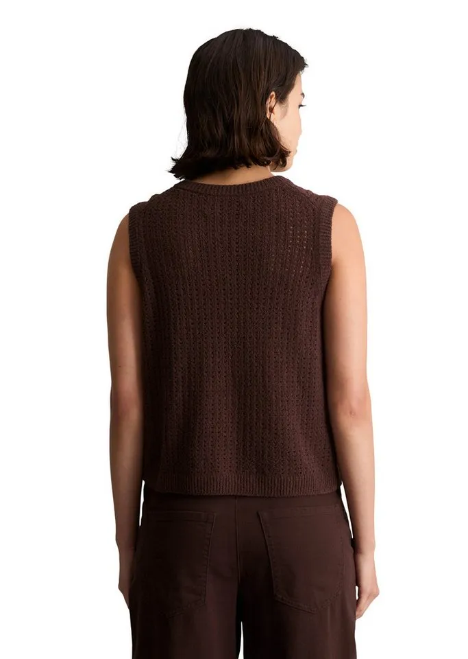 Marc O'Polo DENIM Strickweste aus weichem Organic Cotton-Mix, Rot, – Produktbild 3 von 5