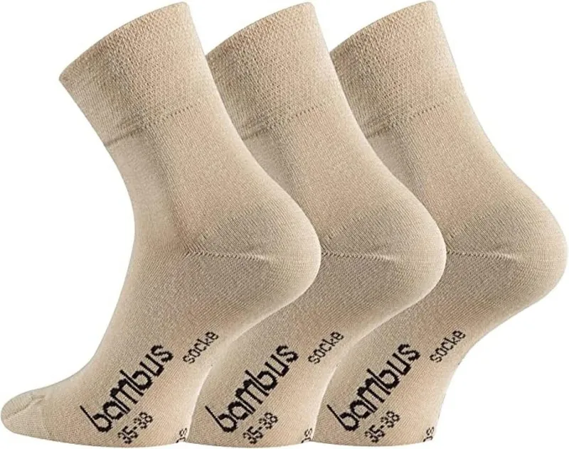 Wowerat Kurzsocken 3 Paar Bambus Kurzschaft Socken, weiche Quarter-Socken, Damen & Herren, Beige, – Produktbild 1 von 2