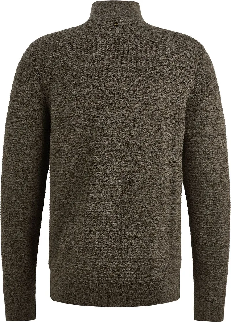 PME Legend PME Legend Half Zip Structure Mouliné Sweater Dusky Grün - Größe XXL, Dunkelgrün, – Produktbild 1 von 4