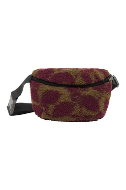 Tranquillo Tasche Zolii aus recyeltem Teddy-Material - burgundy botanics / one size – Produktbild 1 von 1