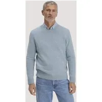 hessnatur hessnatur Strick Pullover Regular aus Bio-Merinowolle mit Bio-Baumwolle, Helles jeansblau, – Produktbild 2 von 5