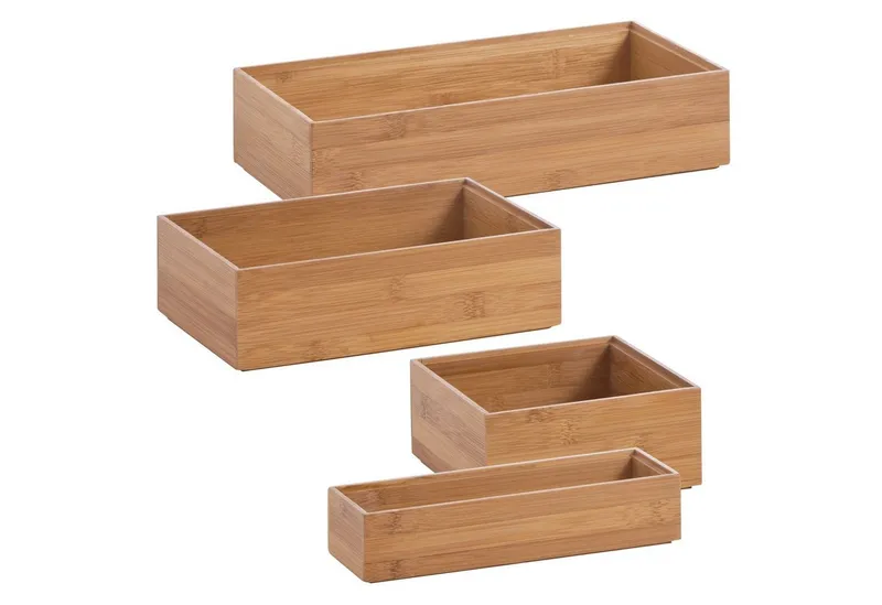 Zeller Present Aufbewahrungskorb Ordnungsbox, Bambus, 1500 ml, 23 x 15 x 7 cm – Produktbild 3 von 3