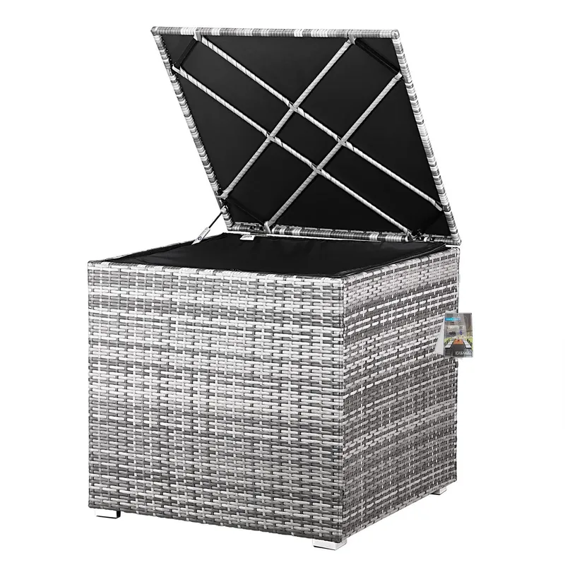 Casaria® Casaria Casaria Polyrattan Auflagenbox Grau 75x75x70cm – Produktbild 1 von 1