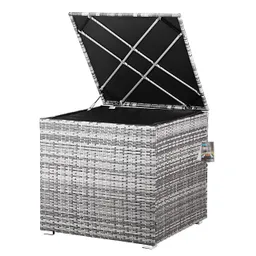 Casaria® Casaria Casaria Polyrattan Auflagenbox Grau 75x75x70cm – Produktbild 1 von 1